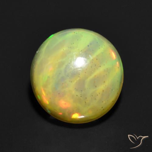 0.85ct Natural Multicolor Ópalo, Redondo, Translúcido