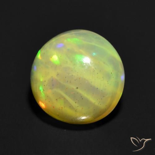 Ópalo Multicolor natural de 0.85 ct, Redondo, Translúcido