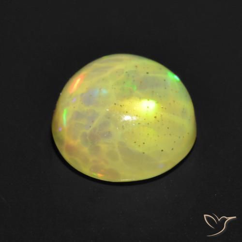 Ópalo Multicolor natural de 0.85 ct, Redondo, Translúcido