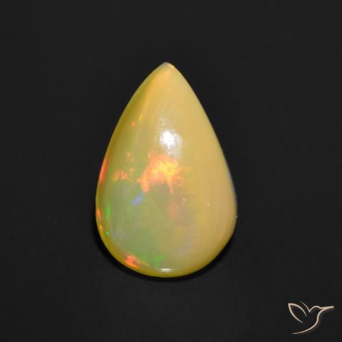 0.85ct Natural Multicolor Ópalo, En forma de pera, Translúcido