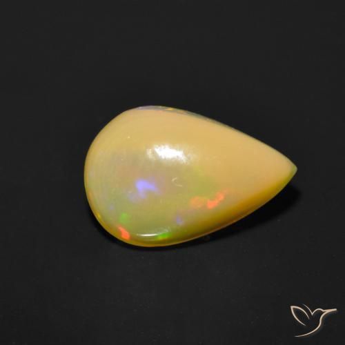 Ópalo Multicolor natural de 0.85 ct, En forma de pera, Translúcido
