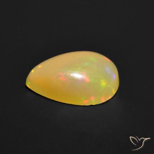 Ópalo Multicolor natural de 0.85 ct, En forma de pera, Translúcido
