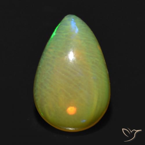 0.60ct Natural Multicolor Ópalo, En forma de pera, Transparente