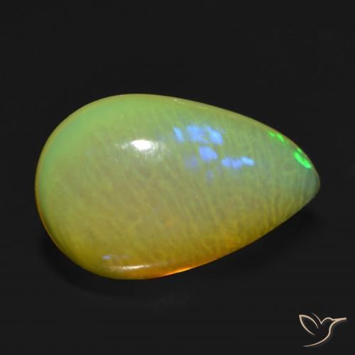 Ópalo Multicolor natural de 0.60 ct, En forma de pera, Transparente