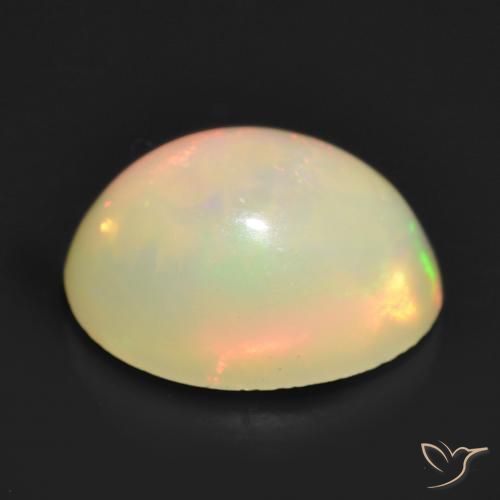Ópalo Multicolor natural de 1.20 ct, Ovalada, Translúcido