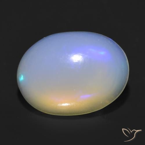 Ópalo Multicolor natural de 1.13 ct, Ovalada, Transparente
