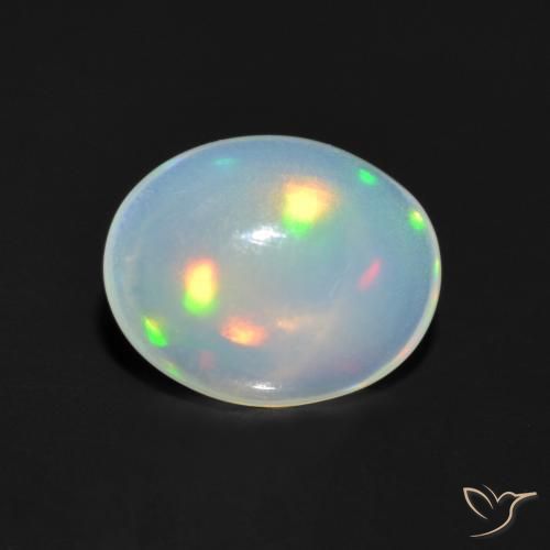 Ópalo Multicolor natural de 1.05 ct, Ovalada, Transparente