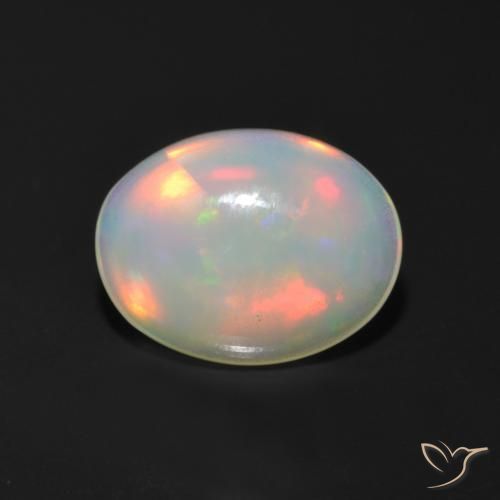 Ópalo multicolor natural de 0,95 ct, corte óvalo, transparente