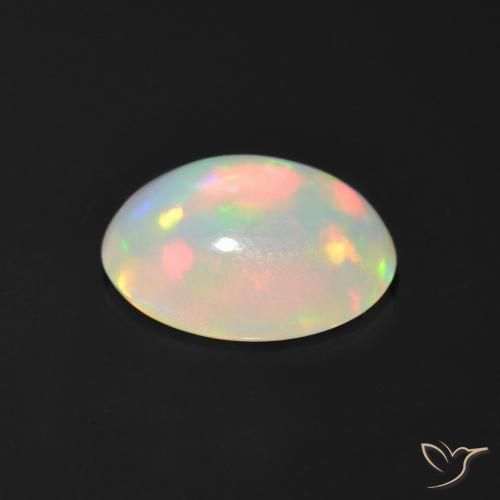 Ópalo multicolor natural de 0,95 ct, corte óvalo, transparente