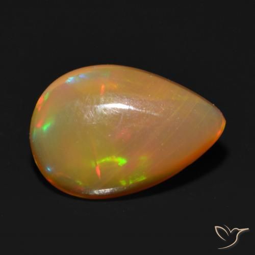 Ópalo Multicolor natural de 0.96 ct, En forma de pera, Transparente