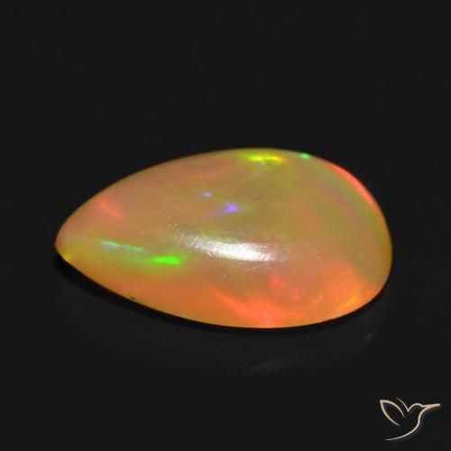 Ópalo Multicolor natural de 0.96 ct, En forma de pera, Transparente