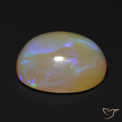 Ópalo Multicolor natural de 1.38 ct, Ovalada, Transparente
