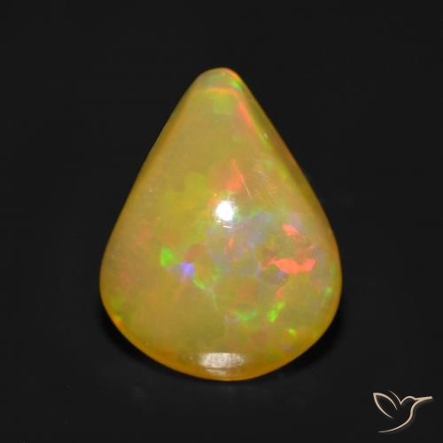 0.72ct Natural Multicolor Ópalo, En forma de pera, Translúcido
