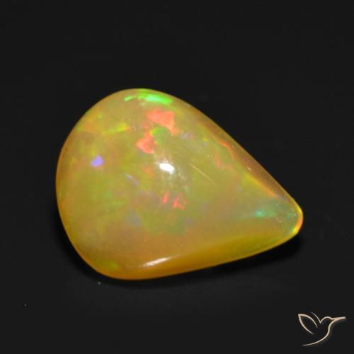 Ópalo Multicolor natural de 0.72 ct, En forma de pera, Translúcido