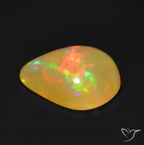 Ópalo Multicolor natural de 0.72 ct, En forma de pera, Translúcido