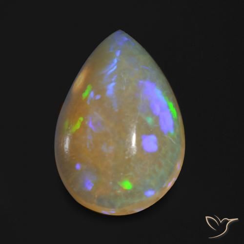 0.84ct Natural Multicolor Ópalo, En forma de pera, Transparente, Photo A