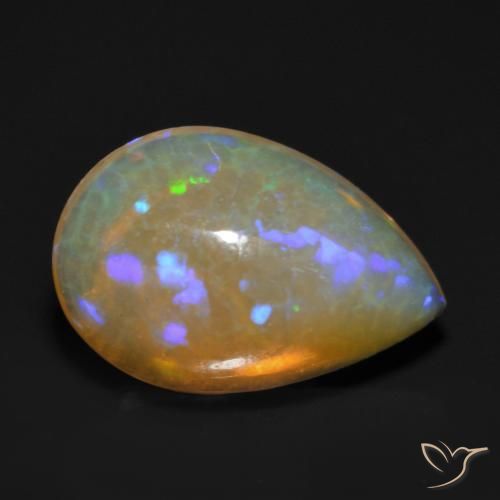 Ópalo Multicolor natural de 0.84 ct, En forma de pera, Transparente
