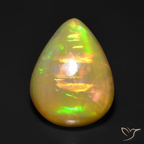 1.19ct Natural Multicolor Ópalo, En forma de pera, Translúcido