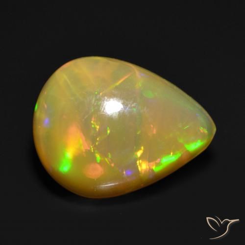 Ópalo Multicolor natural de 1.19 ct, En forma de pera, Translúcido