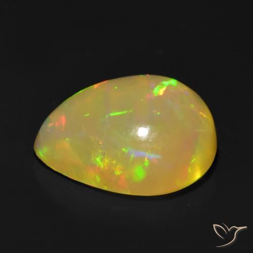 Ópalo Multicolor natural de 1.19 ct, En forma de pera, Translúcido