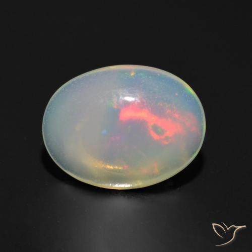Ópalo Multicolor natural de 0.97 ct, Ovalada, Transparente
