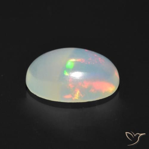 Ópalo Multicolor natural de 0.97 ct, Ovalada, Transparente