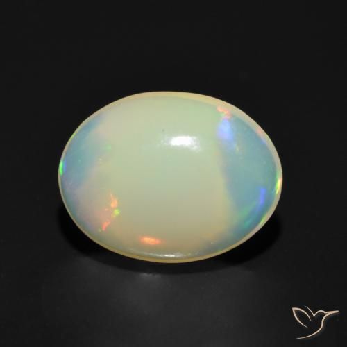 Ópalo Multicolor natural de 1.07 ct, Ovalada, Transparente