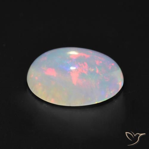 Ópalo Multicolor natural de 1.14 ct, Ovalada, Transparente