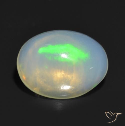 Ópalo Multicolor natural de 1.24 ct, Ovalada, Transparente