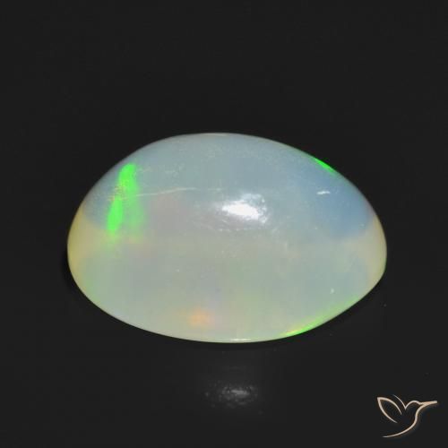 Ópalo Multicolor natural de 1.24 ct, Ovalada, Transparente