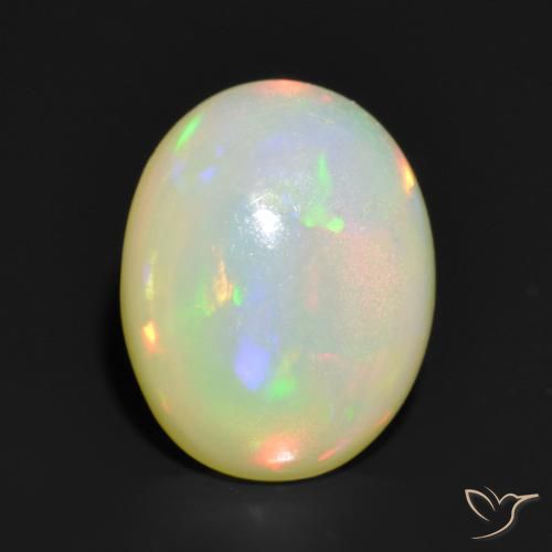 1.08ct Natural Multicolor Ópalo, Ovalada, Translúcido