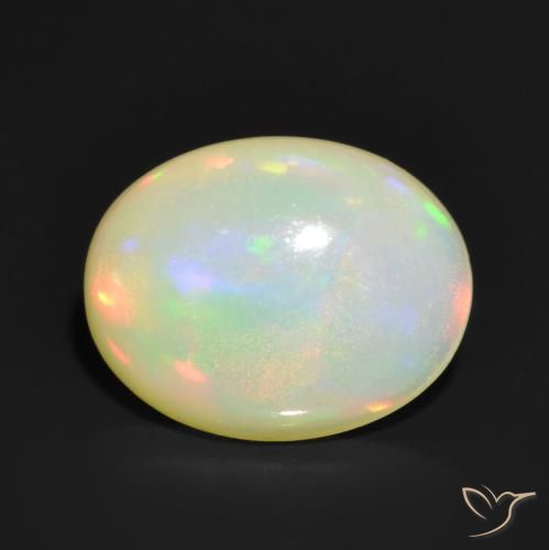 Ópalo Multicolor natural de 1.08 ct, Ovalada, Translúcido
