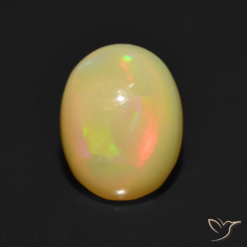 1.02ct Natural Multicolor Ópalo, Ovalada, Translúcido