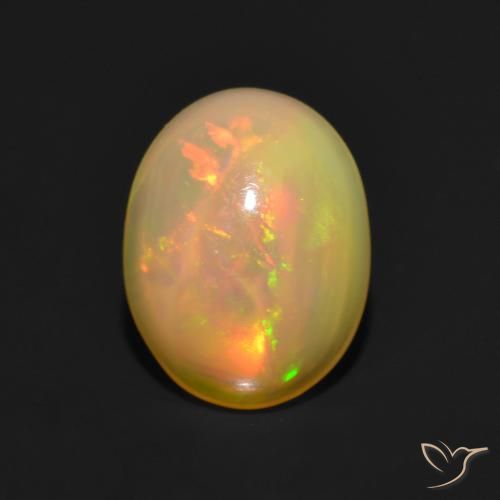 1.00ct Natural Multicolor Ópalo, Ovalada, Translúcido