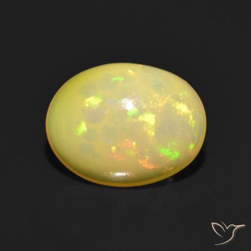 Ópalo Multicolor natural de 1.15 ct, Ovalada, Transparente