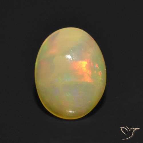 1.20ct Natural Multicolor Ópalo, Ovalada, Translúcido