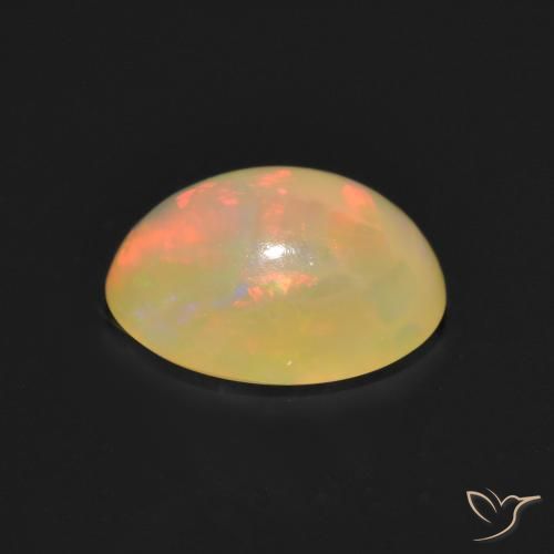 Ópalo Multicolor natural de 1.20 ct, Ovalada, Translúcido