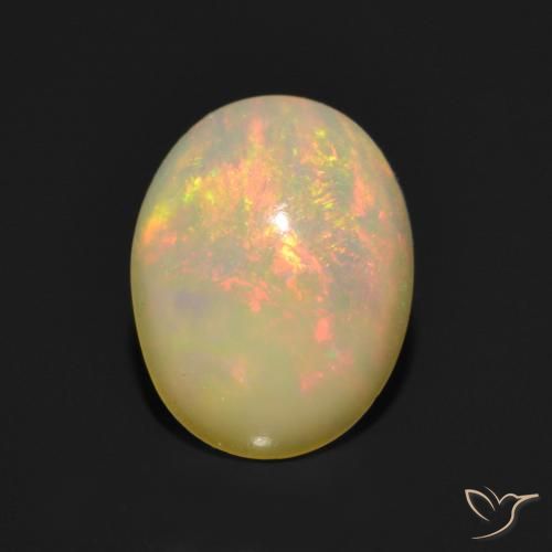 Ópalo multicolor natural de 1,01 ct, corte óvalo, translúcido