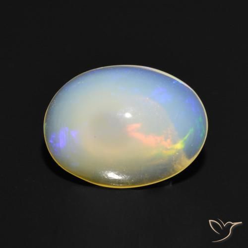 Ópalo Multicolor natural de 1.05 ct, Ovalada, Transparente