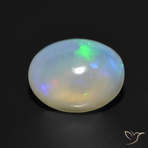 Ópalo Multicolor natural de 1.12 ct, Ovalada, Transparente