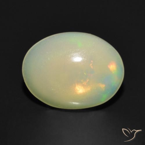 Ópalo Multicolor natural de 0.95 ct, Ovalada, Transparente
