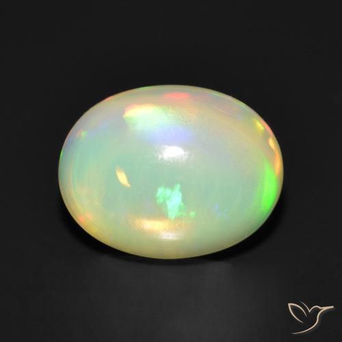 Ópalo Multicolor natural de 1.42 ct, Ovalada, Transparente