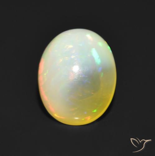 1.17ct Natural Multicolor Ópalo, Ovalada, Translúcido
