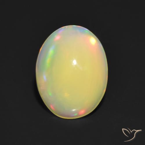 1.24ct Natural Multicolor Ópalo, Ovalada, Translúcido