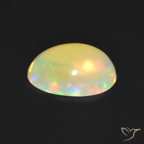 Ópalo Multicolor natural de 1.24 ct, Ovalada, Translúcido