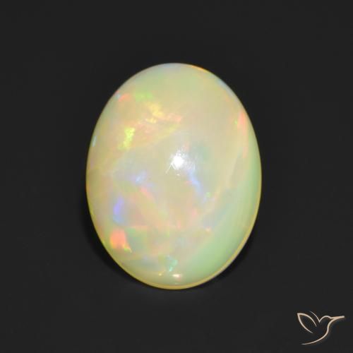 1.04ct Natural Multicolor Ópalo, Ovalada, Translúcido