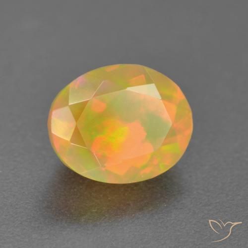 Ópalo Multicolor natural de 1.32 ct, Ovalada, Translúcido