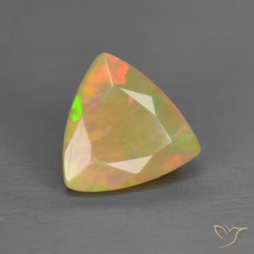 Ópalo Multicolor natural de 0.91 ct, Trillón, Translúcido
