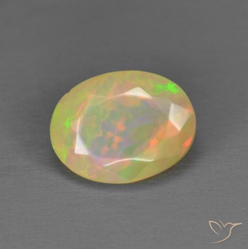 1.41ct Natural Multicolor Ópalo, Ovalada, Translúcido