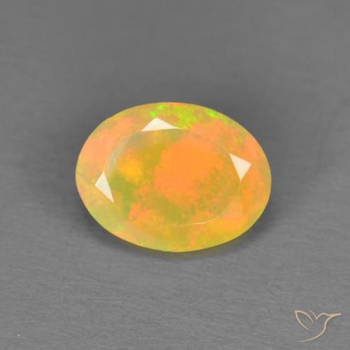 0.84ct Natural Multicolor Ópalo, Ovalada, Translúcido